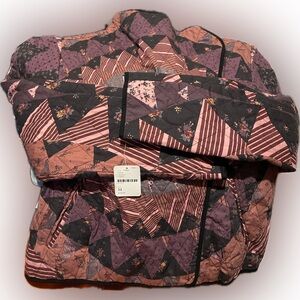 Free People Patchwork Quilted Jacket - Pink and Black